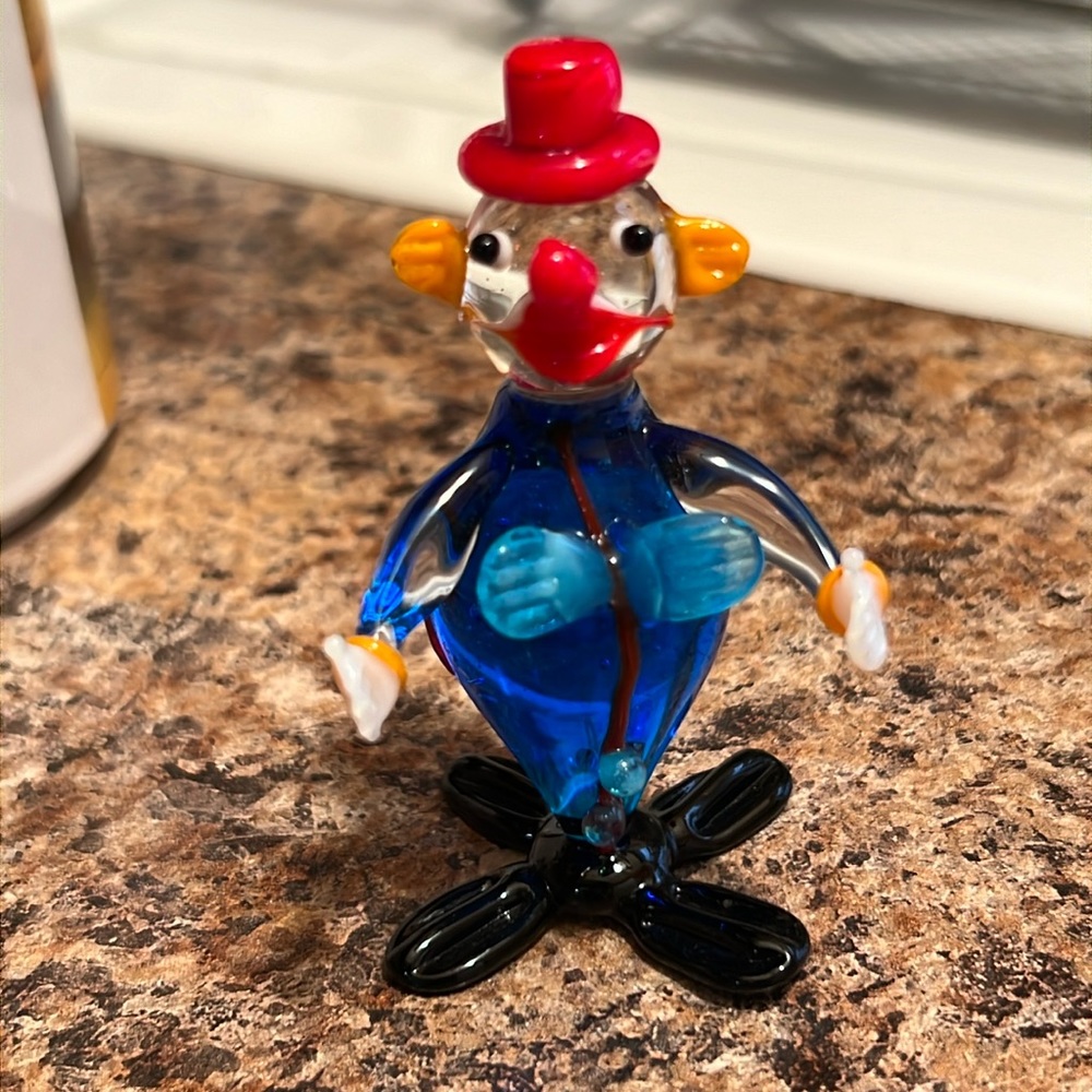 Handblown, vintage clown